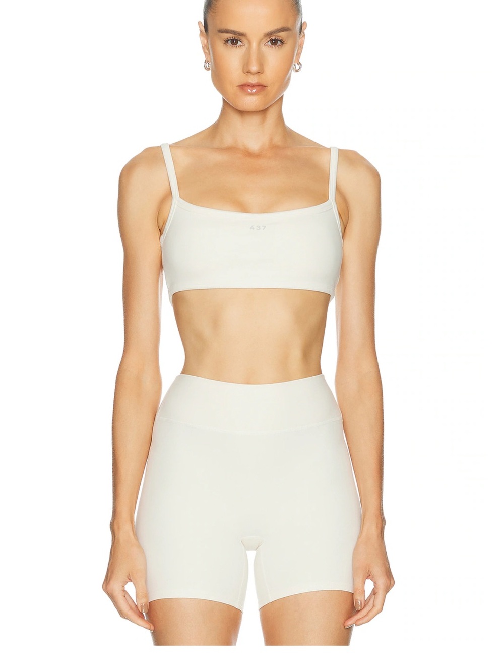 Minimal Support Cream Seamless Sports Bra by 432
